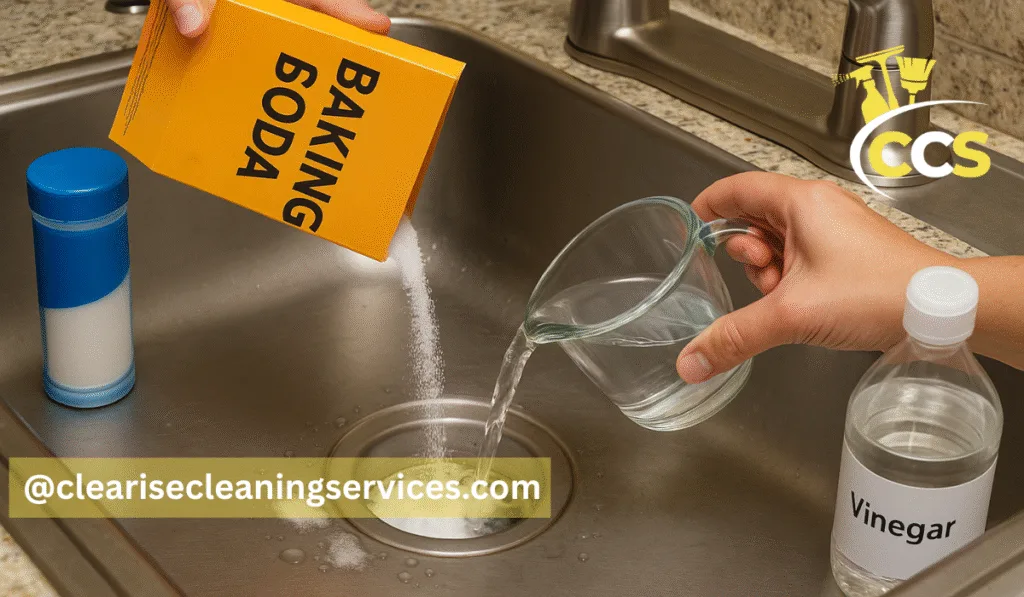 baking soda vinegar drain flush