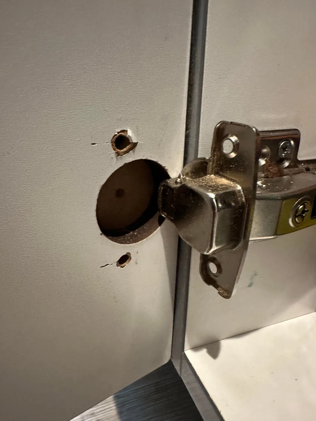 cabinet hinge damage symptoms