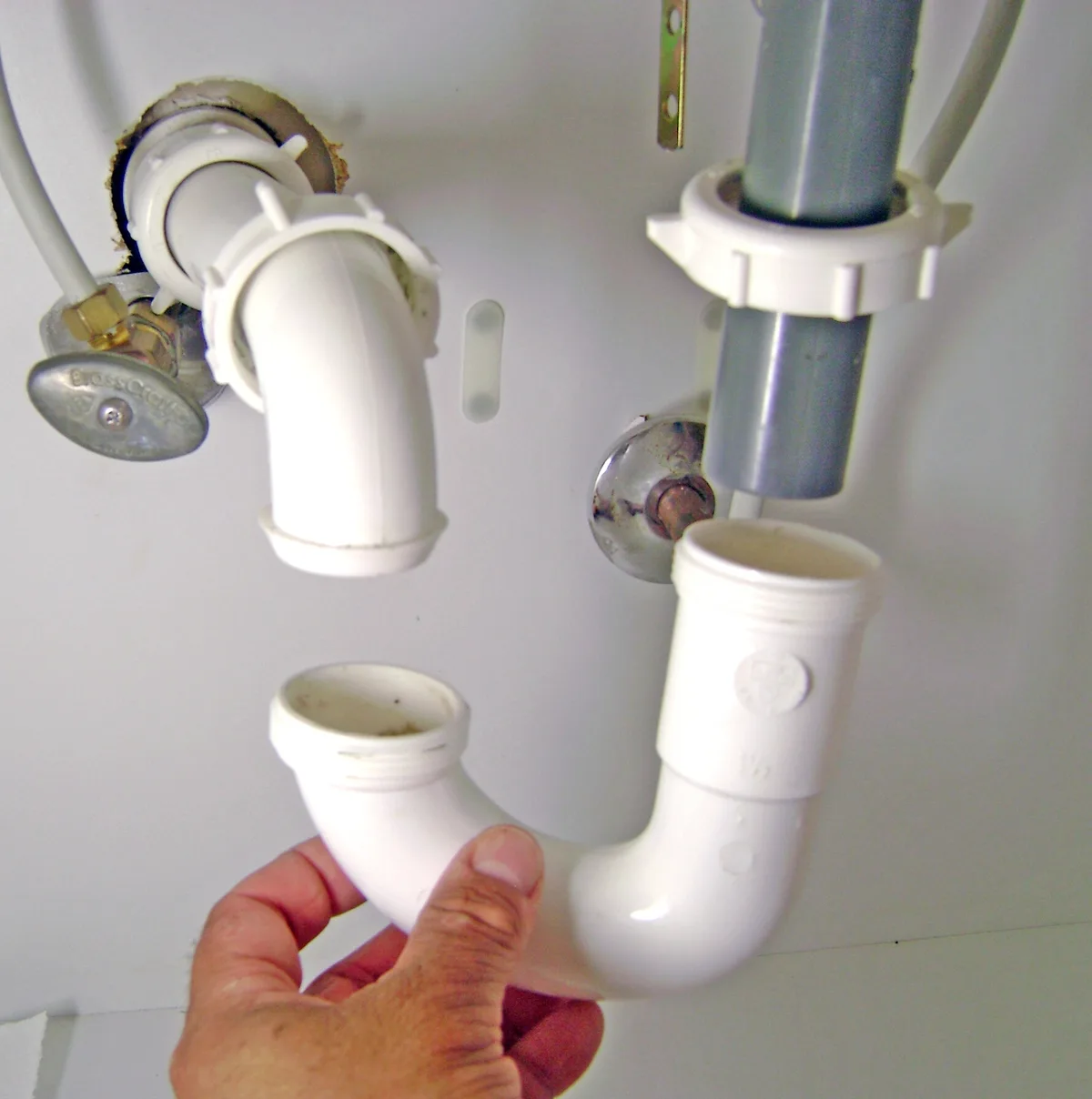 clogged kitchen sink P-trap