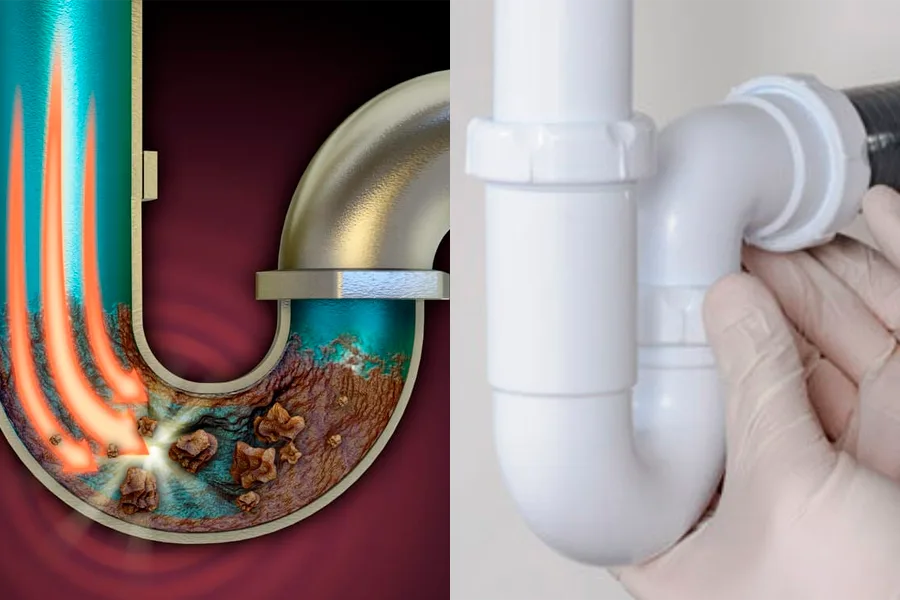 clogged P-trap