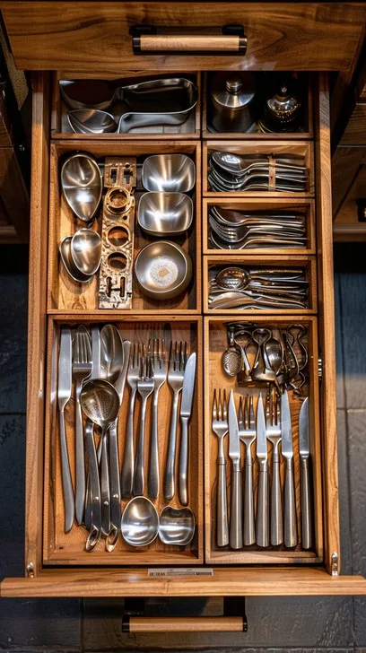 how to arrange kitchen utensils