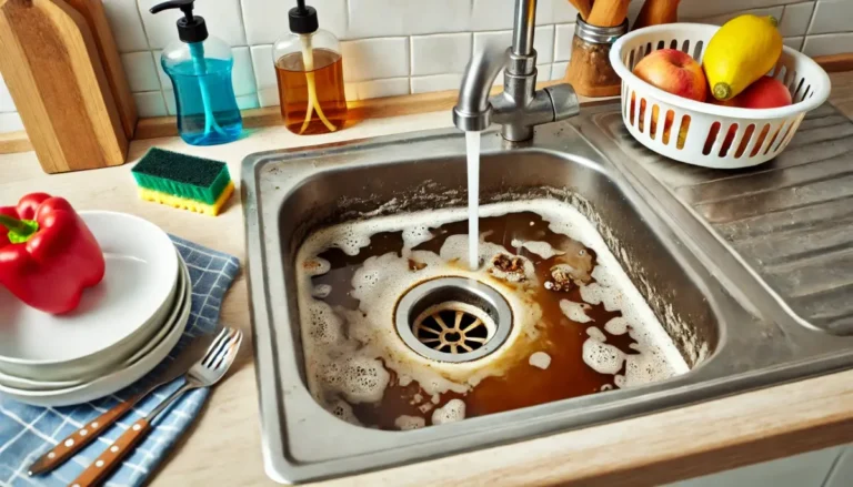 how to clean clogged kitchen sink