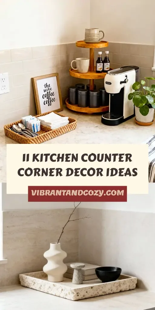 how to decorate kitchen counter corner