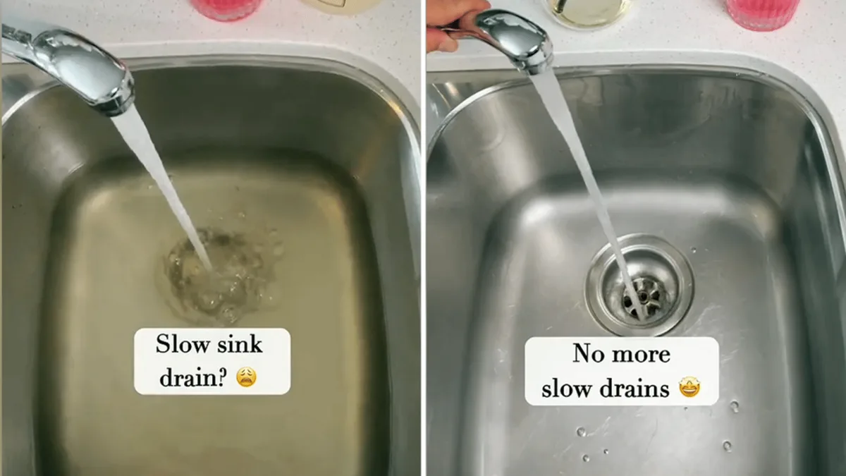 how to fix a slow draining kitchen sink