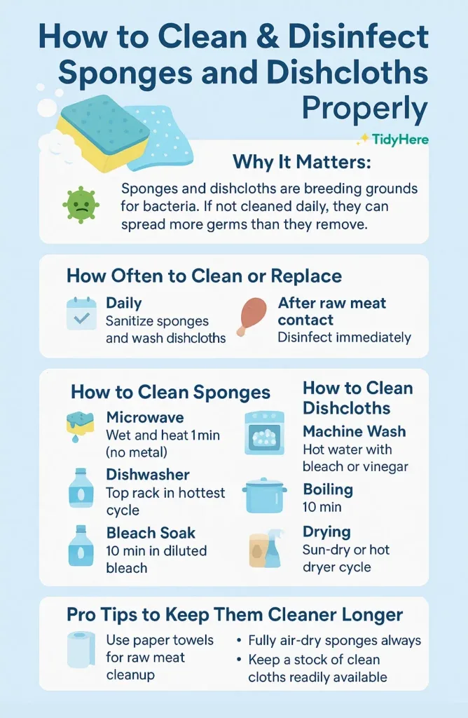 kitchen sponge disinfection safety rules