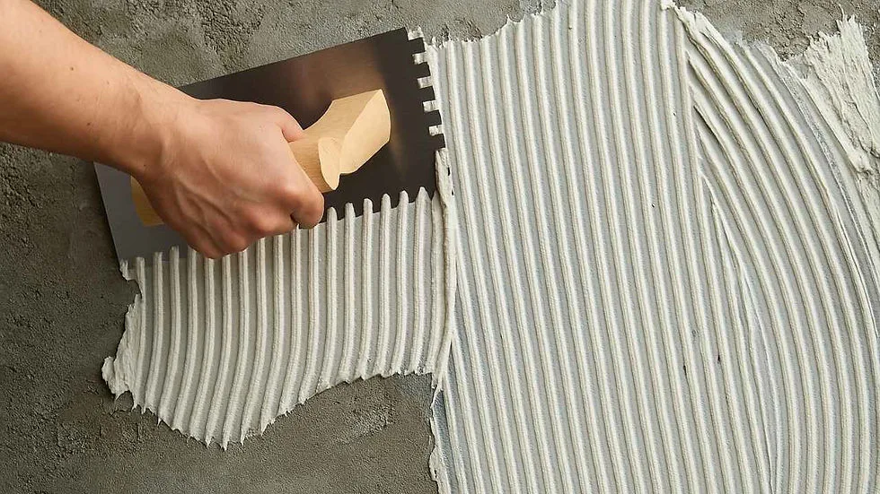 notched trowel thin-set application