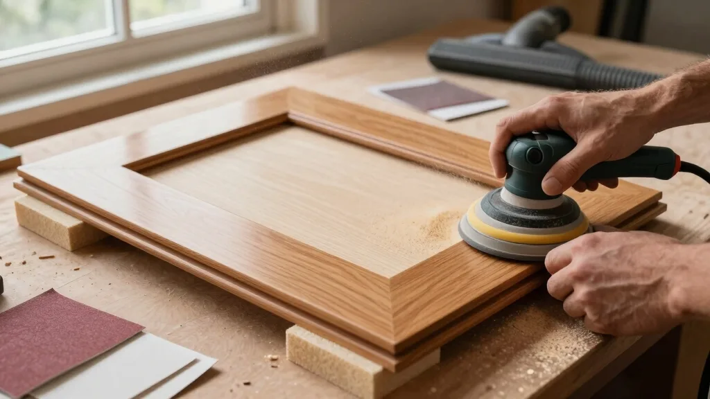 sanding cabinet doors