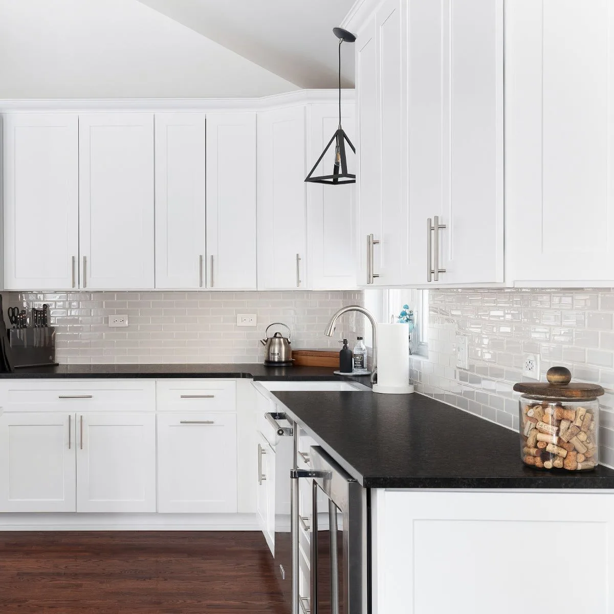 white kitchen cabinet finish test